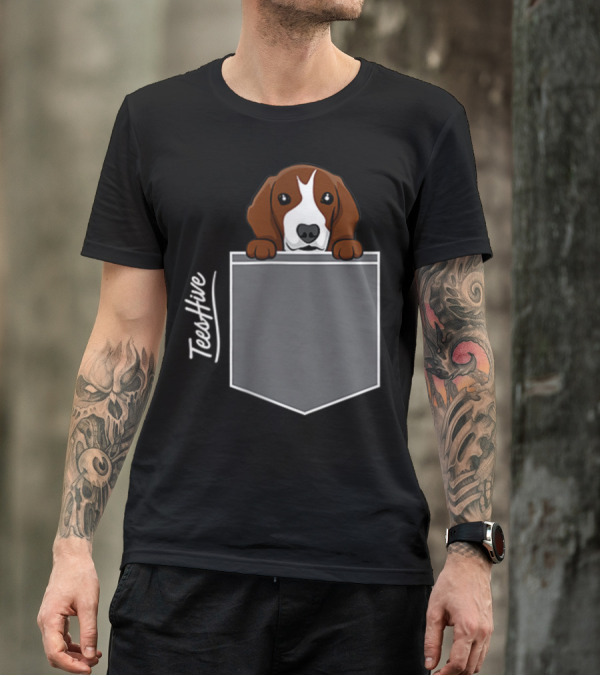 Beagle Pocket Beagle Dog TeesHive Beagle Mom Funny Beagle Lover T-Shirt