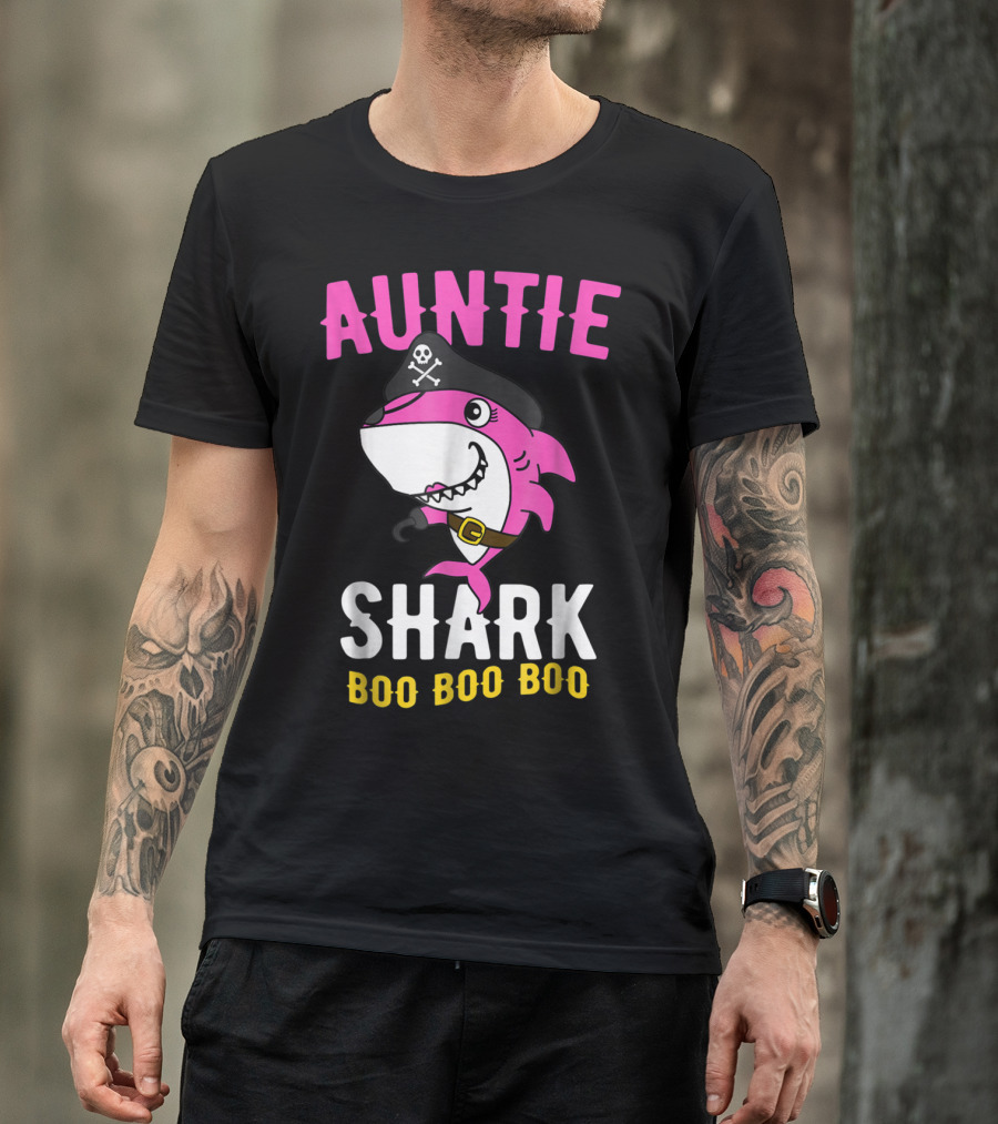 Auntie Pirate Shark Boo Boo Boo T-Shirt