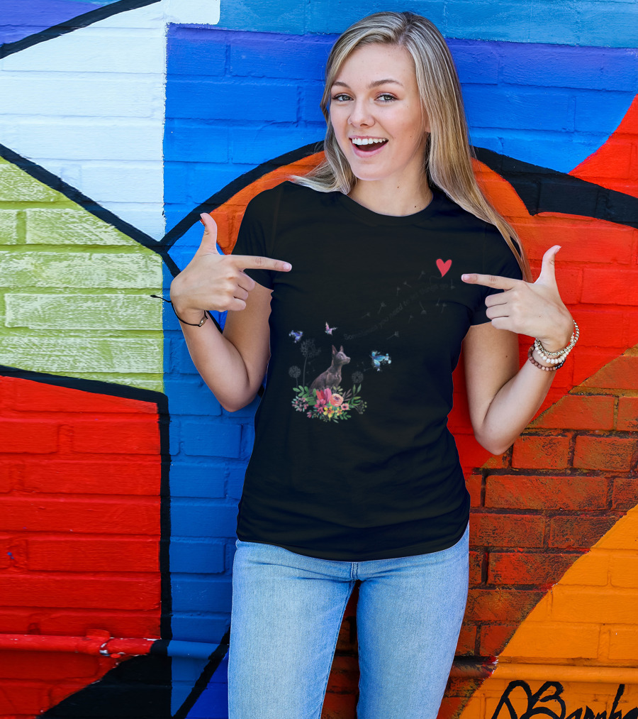 Australian Kelpie Dog With Floral And Heart Motif Sometimes You Need To Let Things Go T-Shirt