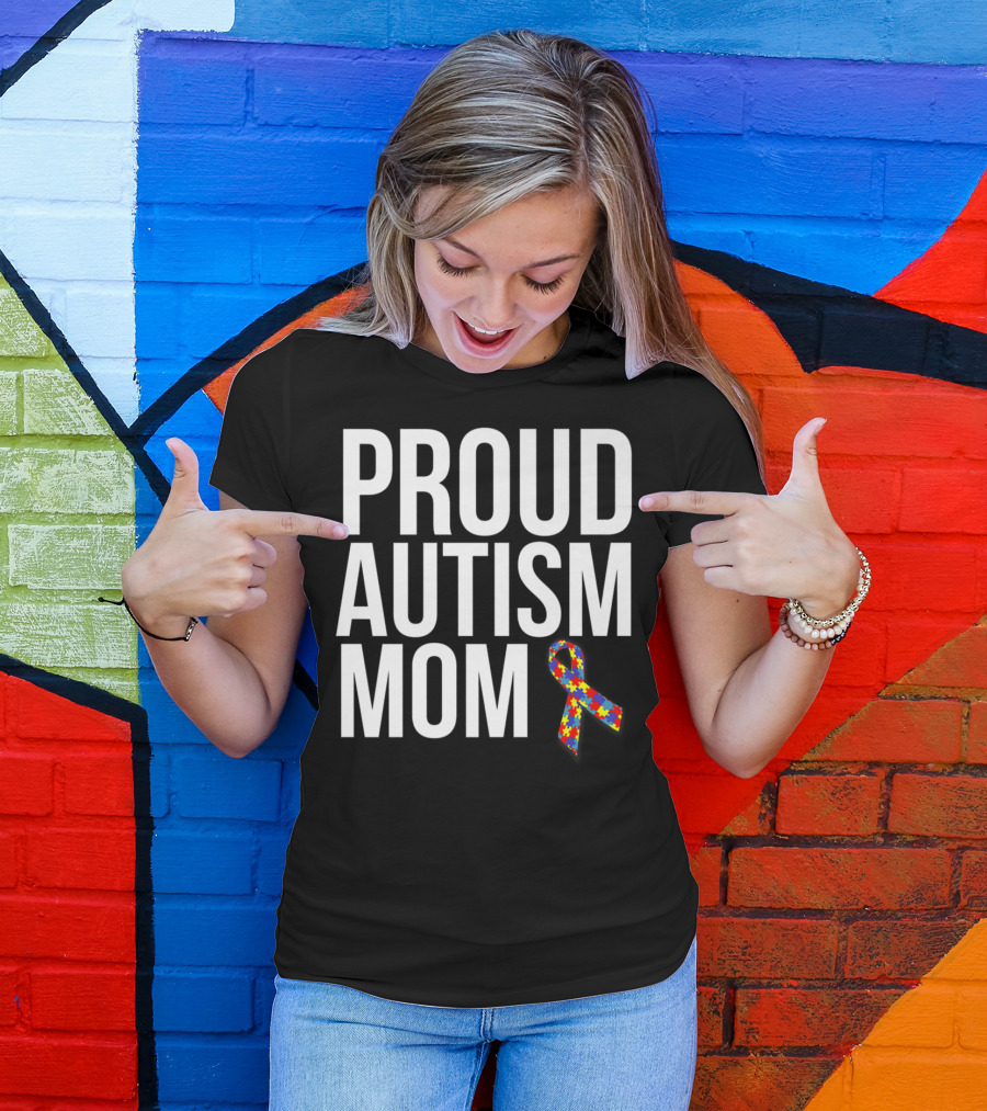 Proud Autism Mom Puzzle T-Shirt
