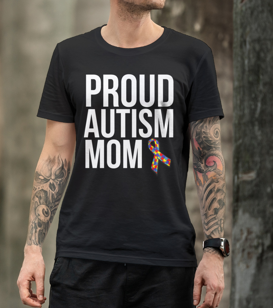 Proud Autism Mom Puzzle T-Shirt
