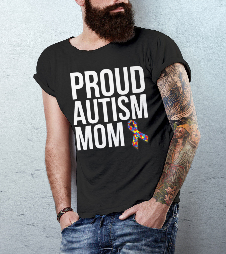 Proud Autism Mom Puzzle T-Shirt