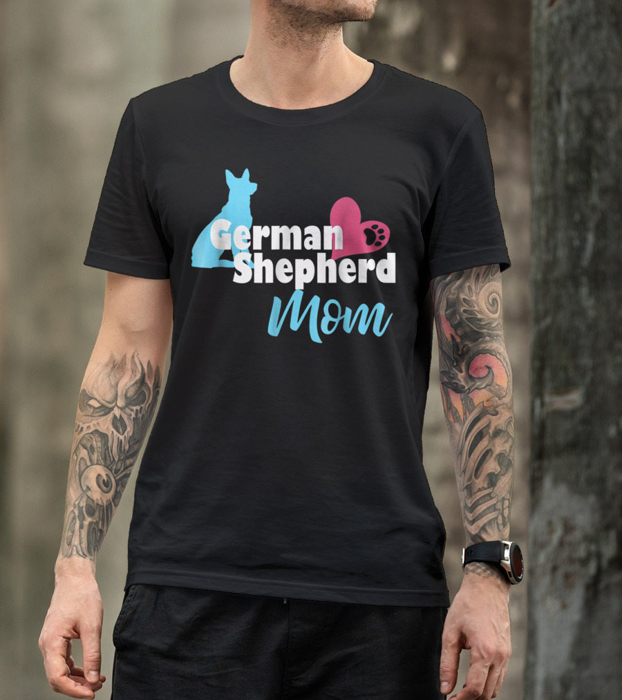 German Shepherd Mom Heart Paw T-Shirt