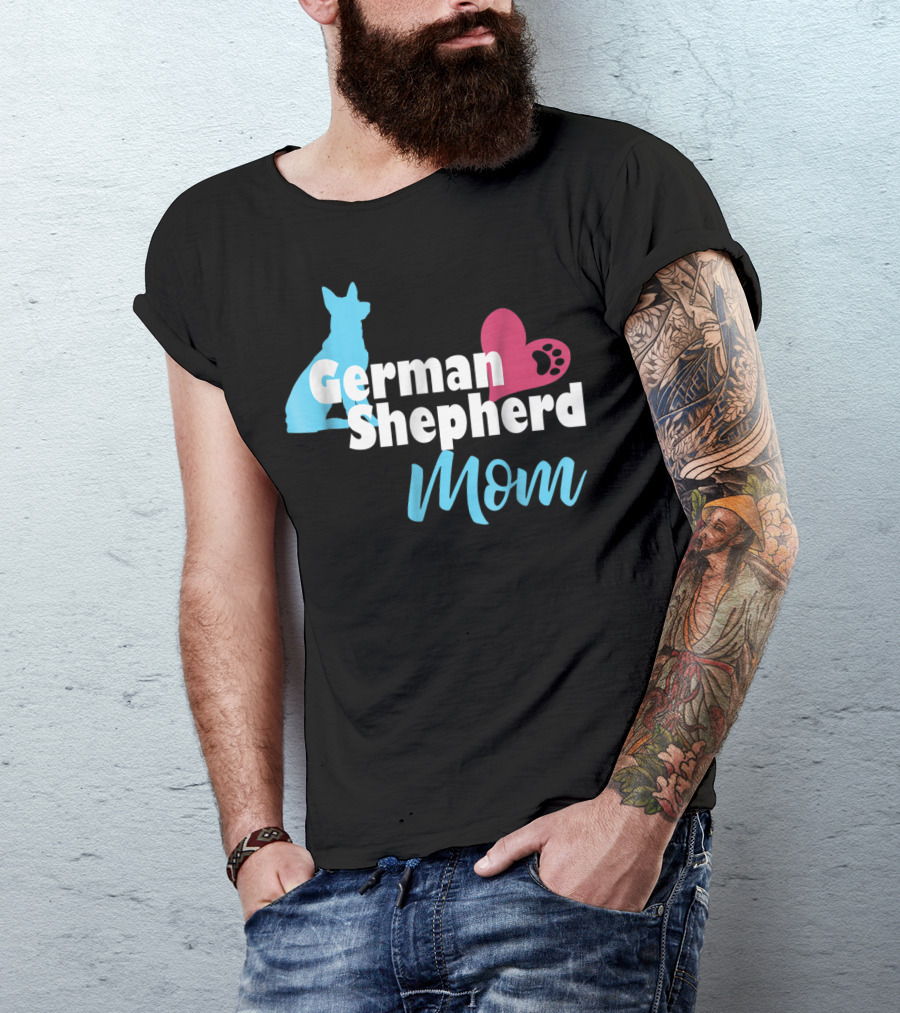 German Shepherd Mom Heart Paw T-Shirt