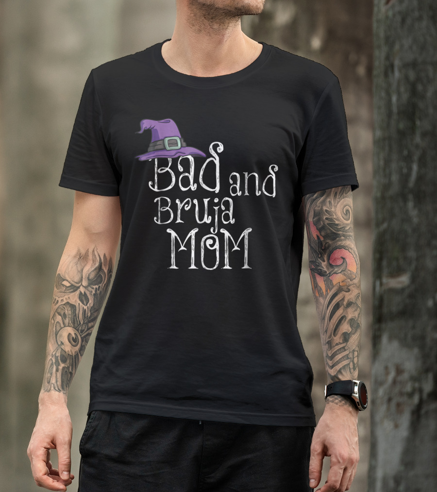 Bad And Bruja MOM Witch Wiccan Purple Hat T-Shirt