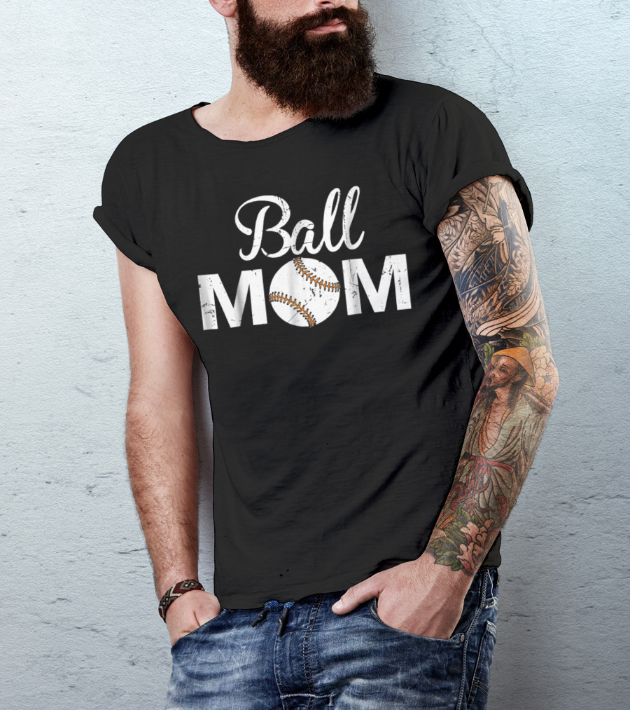 Ball Mom Love Baseball Player Ball Mom T-Shirt