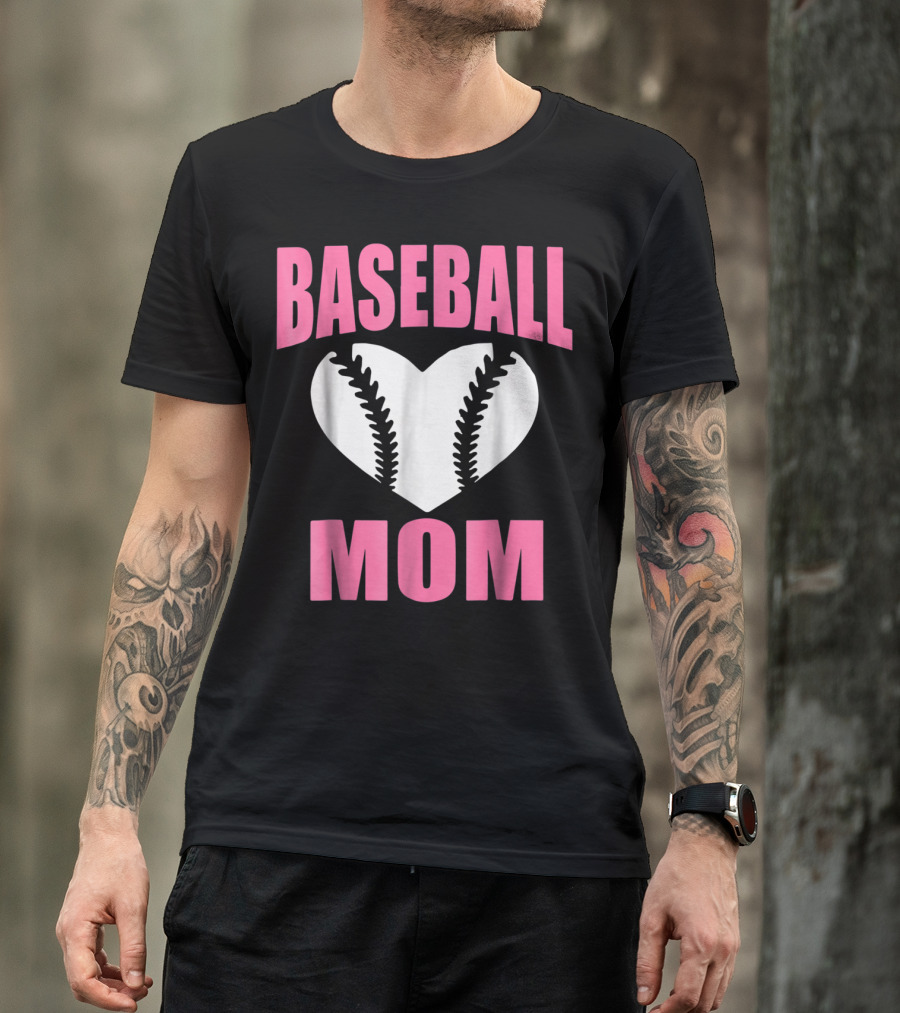 Baseball Mom Heart Baseball T-Shirt