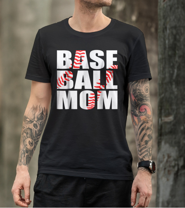 BASEBALL MOM BASEBALL STITCH T-Shirt