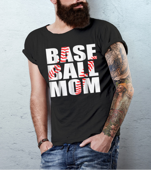 BASEBALL MOM BASEBALL STITCH T-Shirt