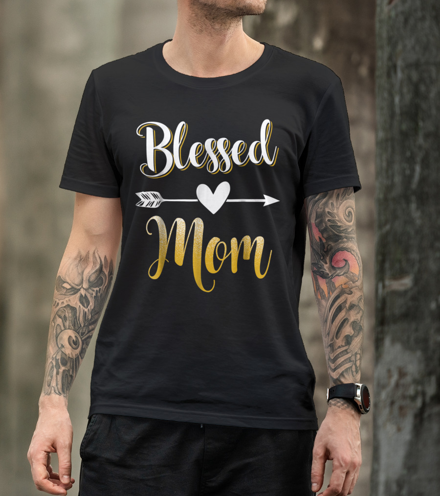 Blessed Mom Heart Arrow T-Shirt