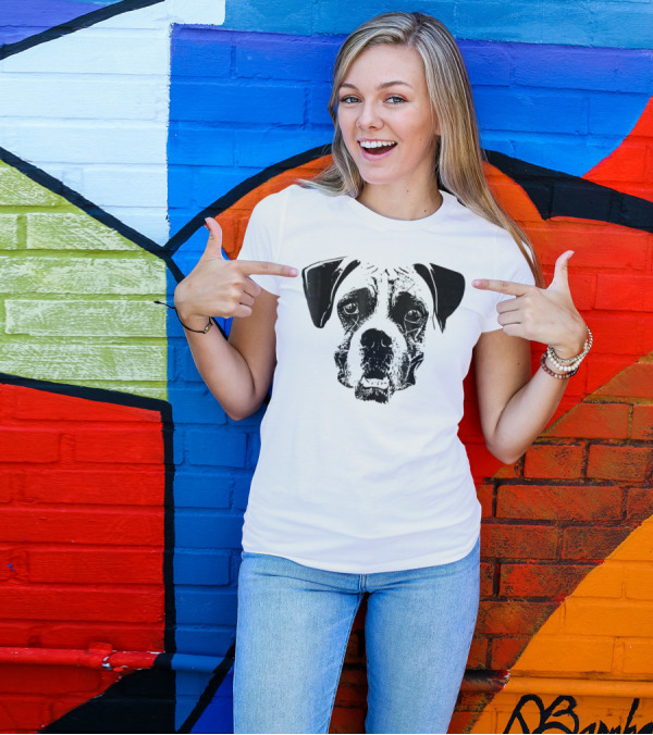 Boxer Dog Face Dog Mom Or Dad Boxer Dog Face T-Shirt