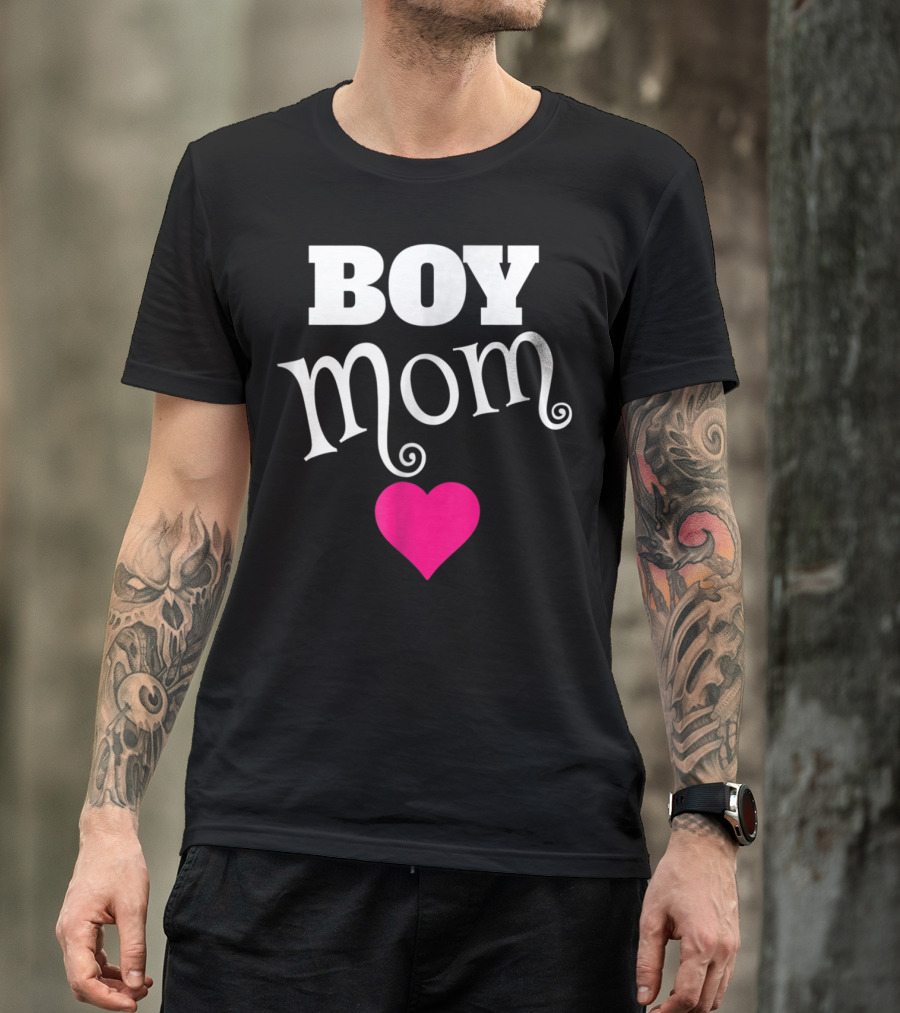 Boy Mom Heart Love My Boys Mother T-Shirt