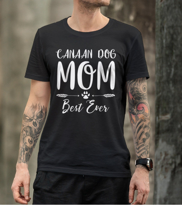 Canaan Dog Mom Best Ever Paw Print Arrows T-Shirt