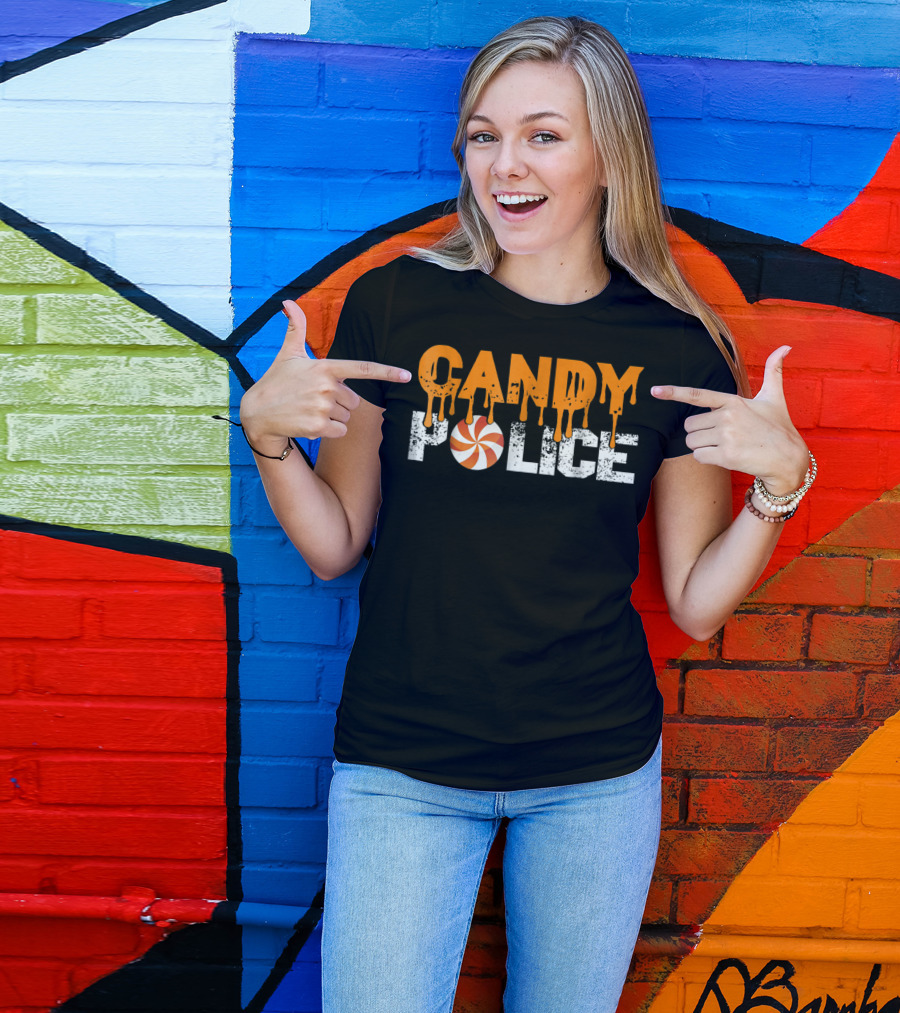 Candy Police Funny Mom Or Dad Halloween Candy Inspector T-Shirt