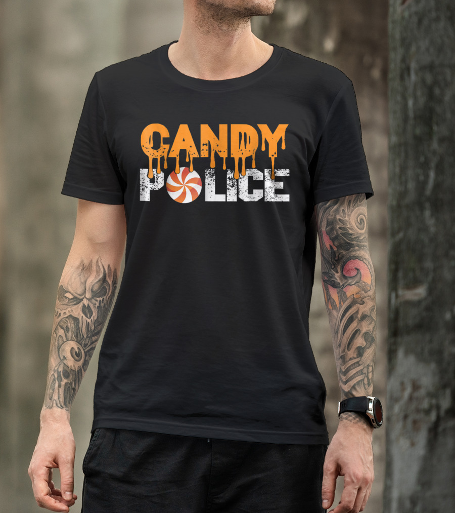 Candy Police Funny Mom Or Dad Halloween Candy Inspector T-Shirt