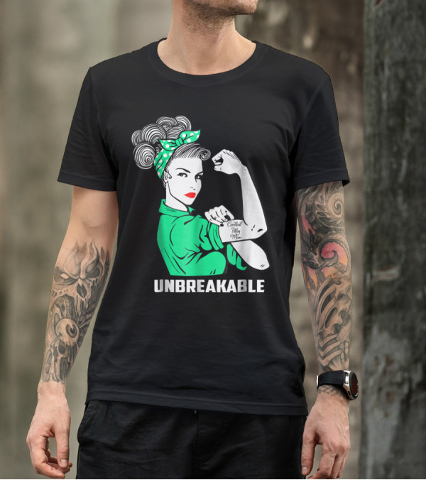 Unbreakable Cerebral Palsy Mom CP Awareness Rosie The Riveter T-Shirt