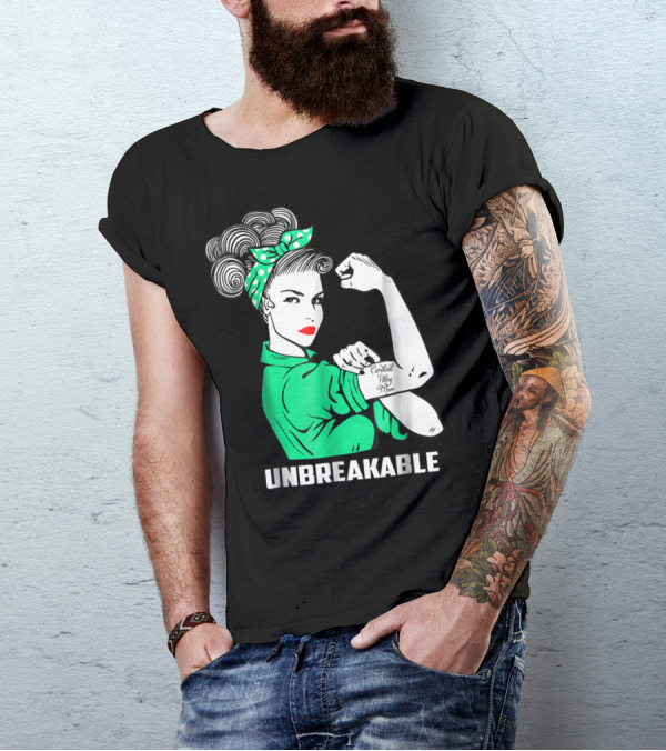 Unbreakable Cerebral Palsy Mom CP Awareness Rosie The Riveter T-Shirt