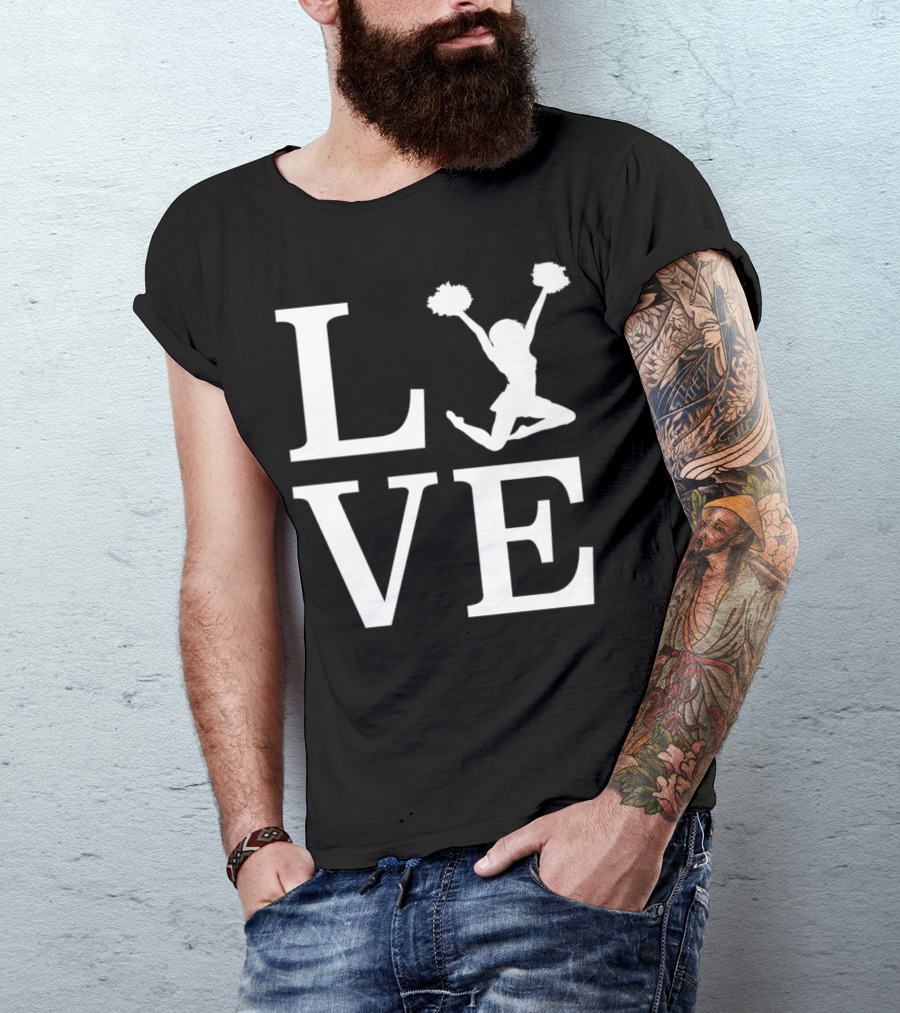 Cheerleading Love Cheer Mom Coach Cheerleader Enthusiast T-Shirt