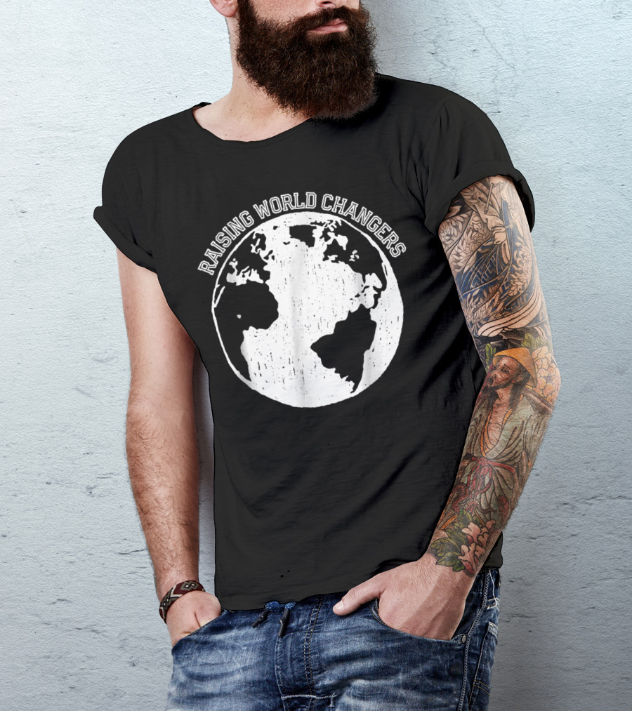 Raising World Changers Christian Mom World Map T-Shirt