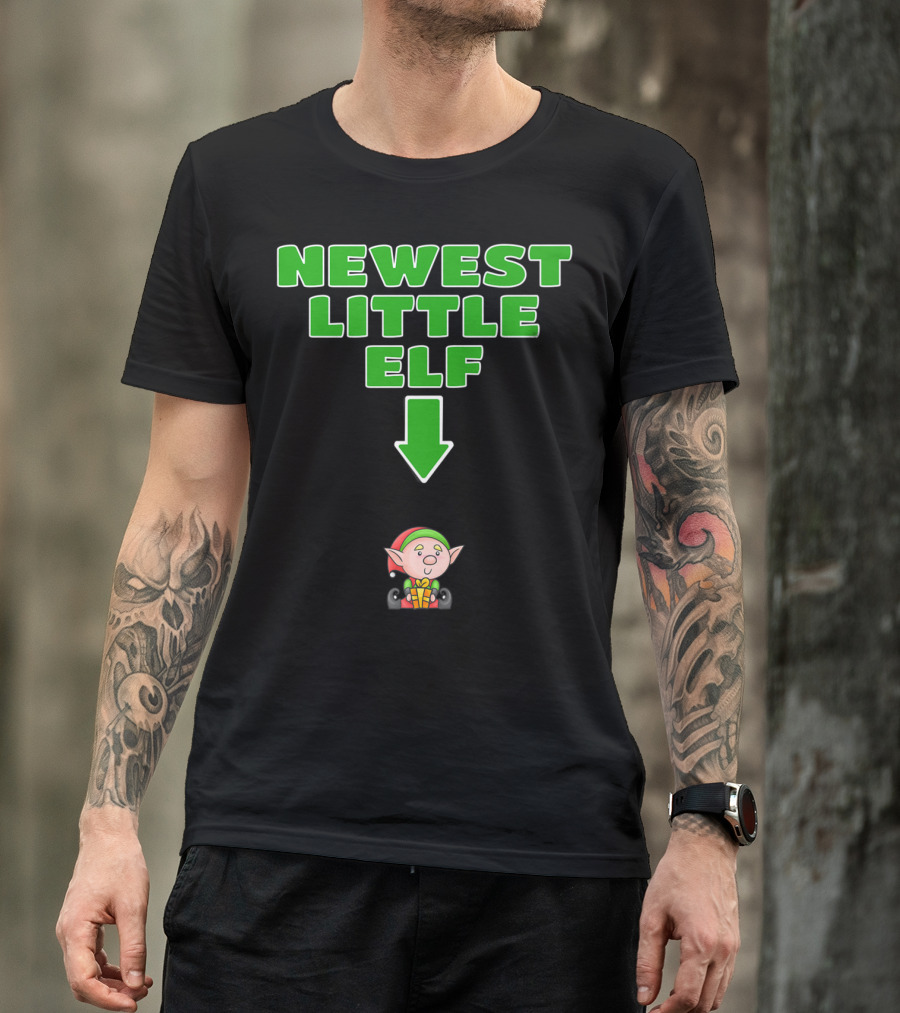 Newest Little Elf Christmas Expecting Mom To Be Pregnant Wife T-Shirt