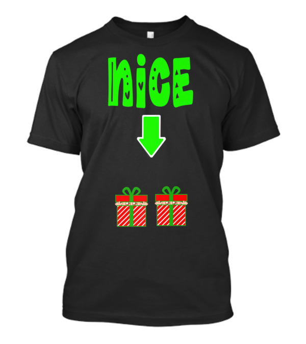 Christmas Expecting Twins Mom Baby Announcement Nice Arrow Presents T-Shirt