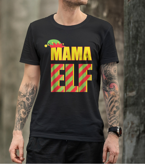 Mama Elf Christmas Family Matching Fun Women T-Shirt