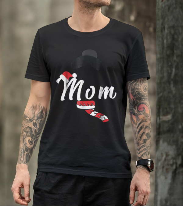 Cool Mom Christmas Santa Hat Candy Cane Family Matching Holiday T-Shirt