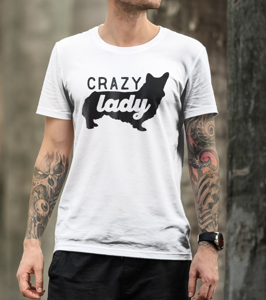 Crazy Corgi Lady Dog Mom Mama Corgi Lover T-Shirt