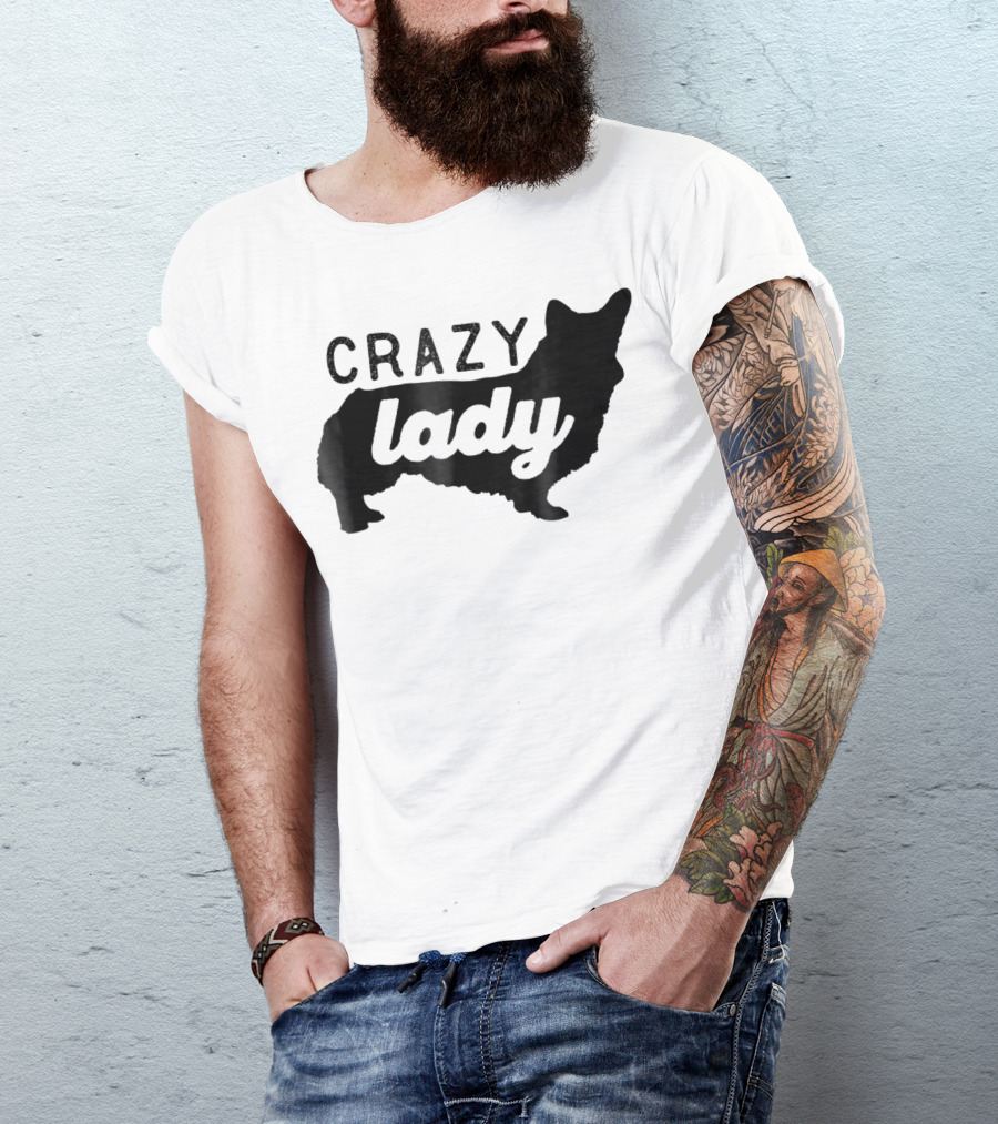 Crazy Corgi Lady Dog Mom Mama Corgi Lover T-Shirt