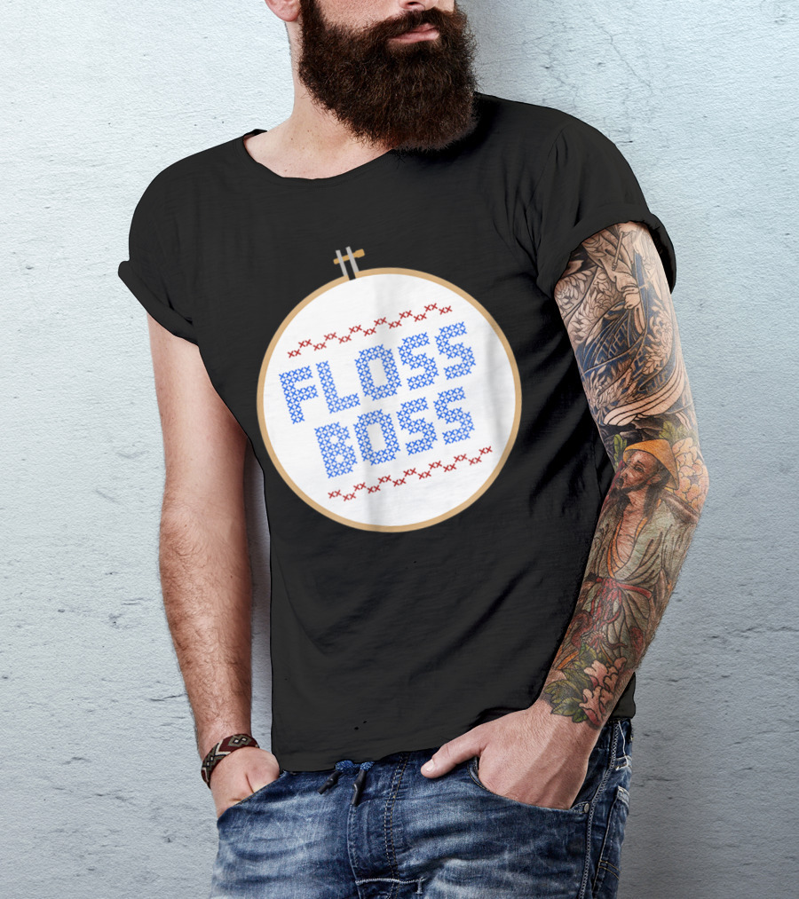 Floss Boss Cross Stitch Hoop For Crafty Woman Mom Or Grandma T-Shirt