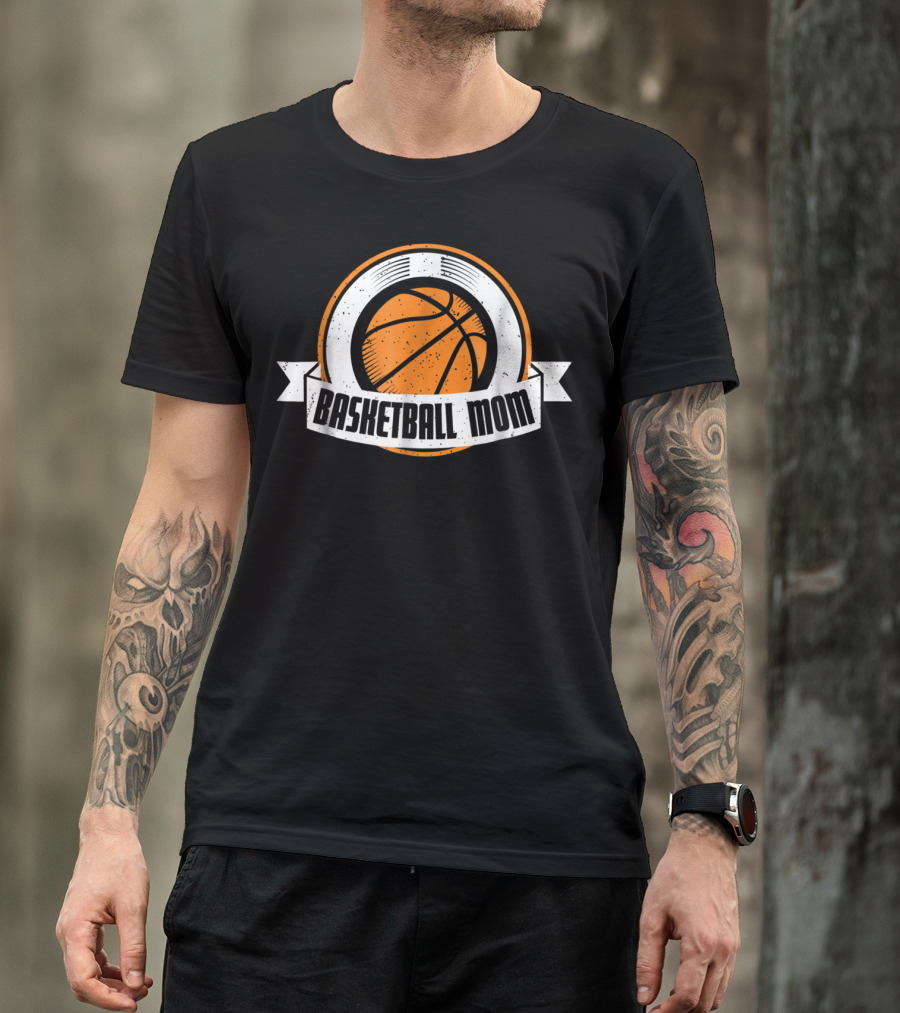 Basketball Mom Cute Basketball Emblem T-Shirt