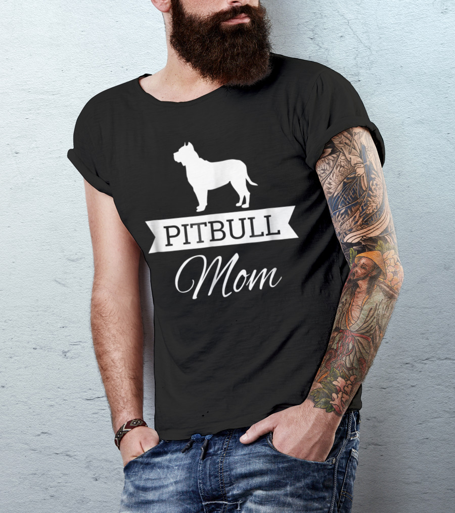 Pitbull Mom Dog T-Shirt