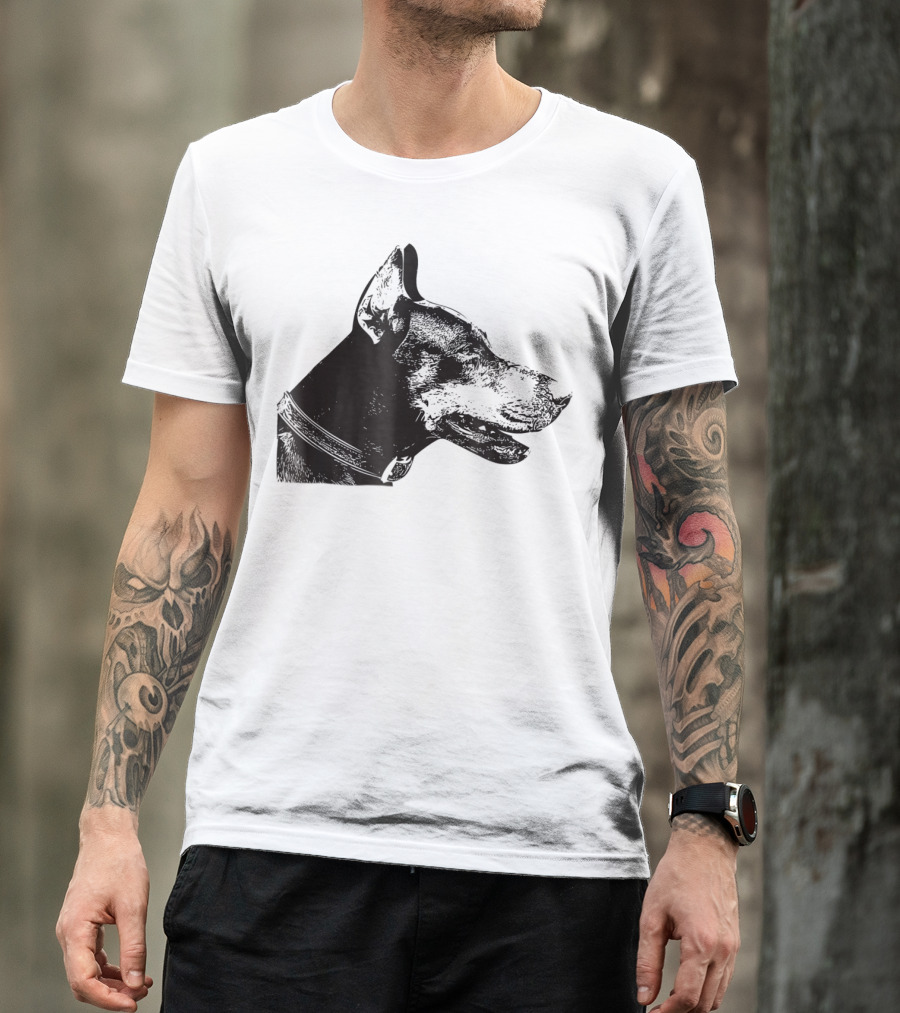 Doberman Pinscher Face Dog Mom Or Dad Graphic Animal Outline T-Shirt