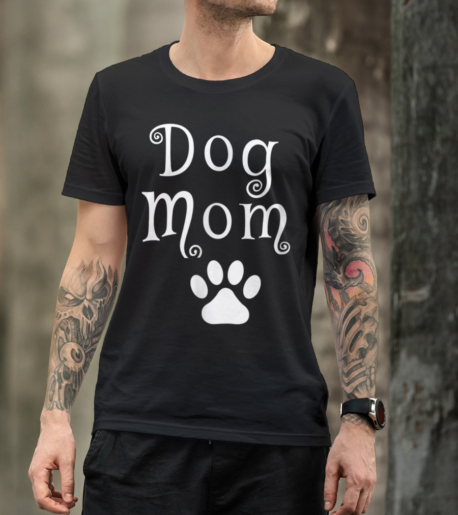 Dog Mom With Dog Paw T-Shirt