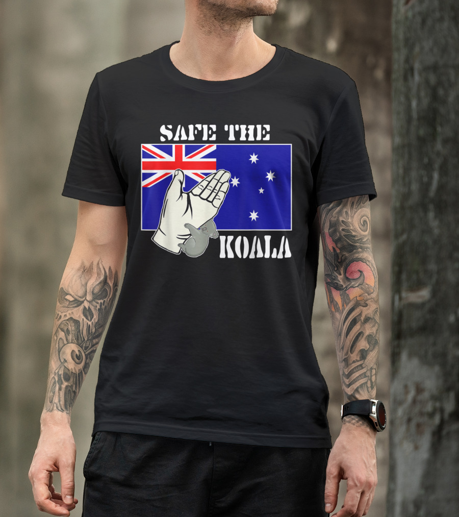 Safe The Koala Australia Flag Animal Welfare Koala T-Shirt