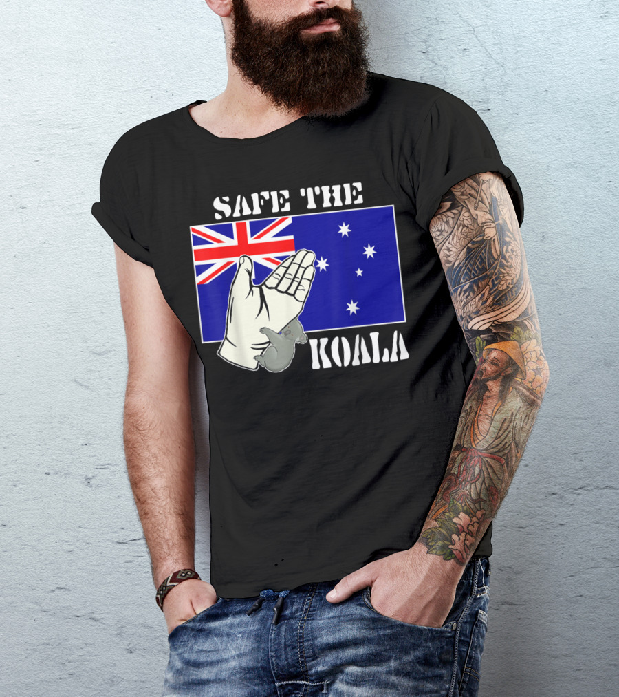 Safe The Koala Australia Flag Animal Welfare Koala T-Shirt