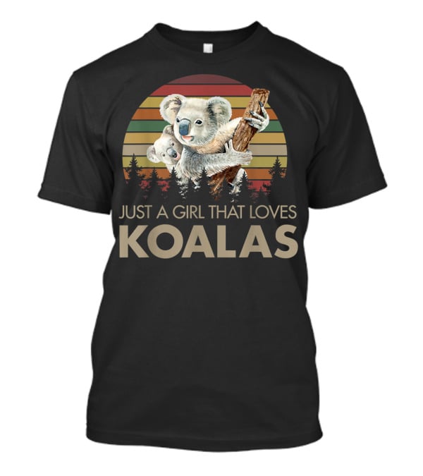 Just A Girl That Loves Koalas Retro Sunset Forest T-Shirt
