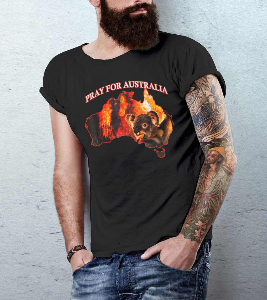 Pray For Australia Australian Koala Fire Map T-Shirt
