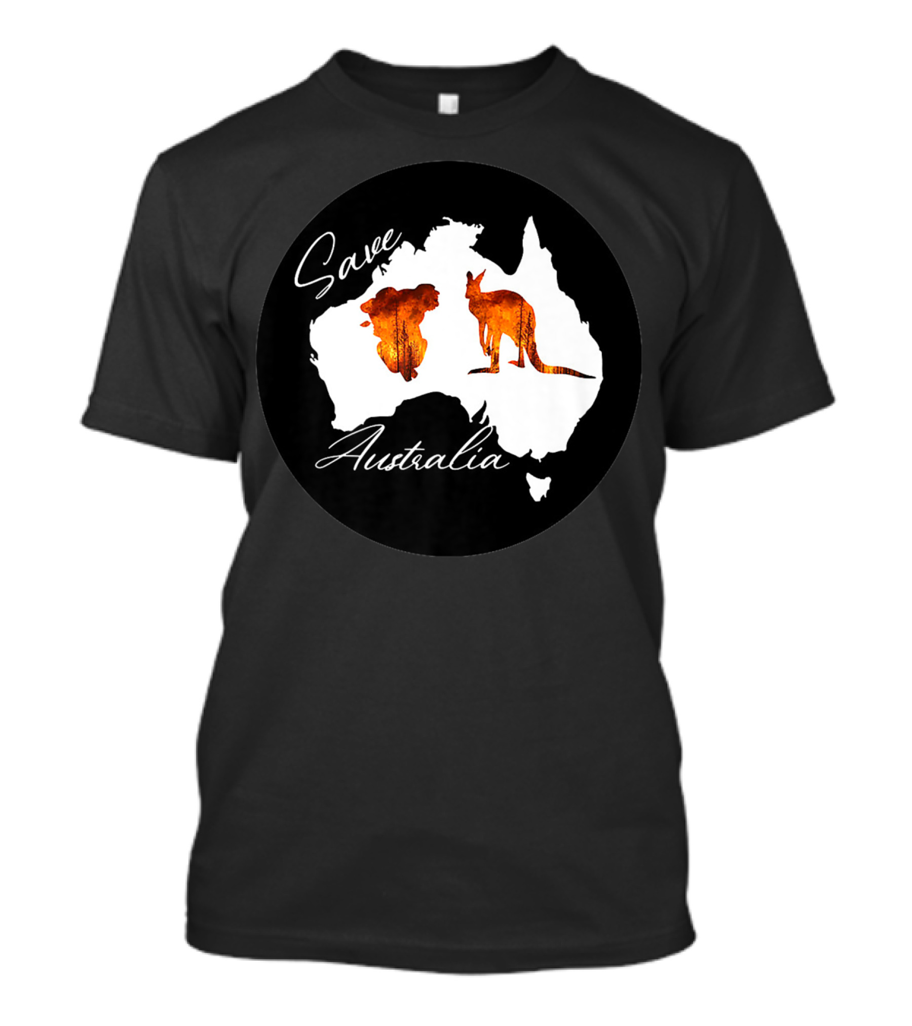 Save Australia Kangaroo And Koala Silhouette Forest Protection T-Shirt