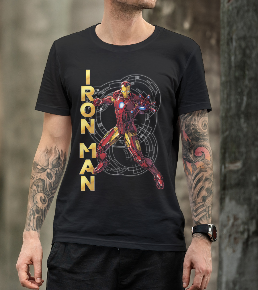 Marvel Avengers Assemble Iron Man Tech Suit Blueprint T-Shirt