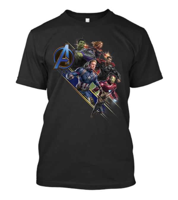 Avengers Endgame Captain America Iron Man Hulk Captain Marvel Groot Action Pose T-Shirt