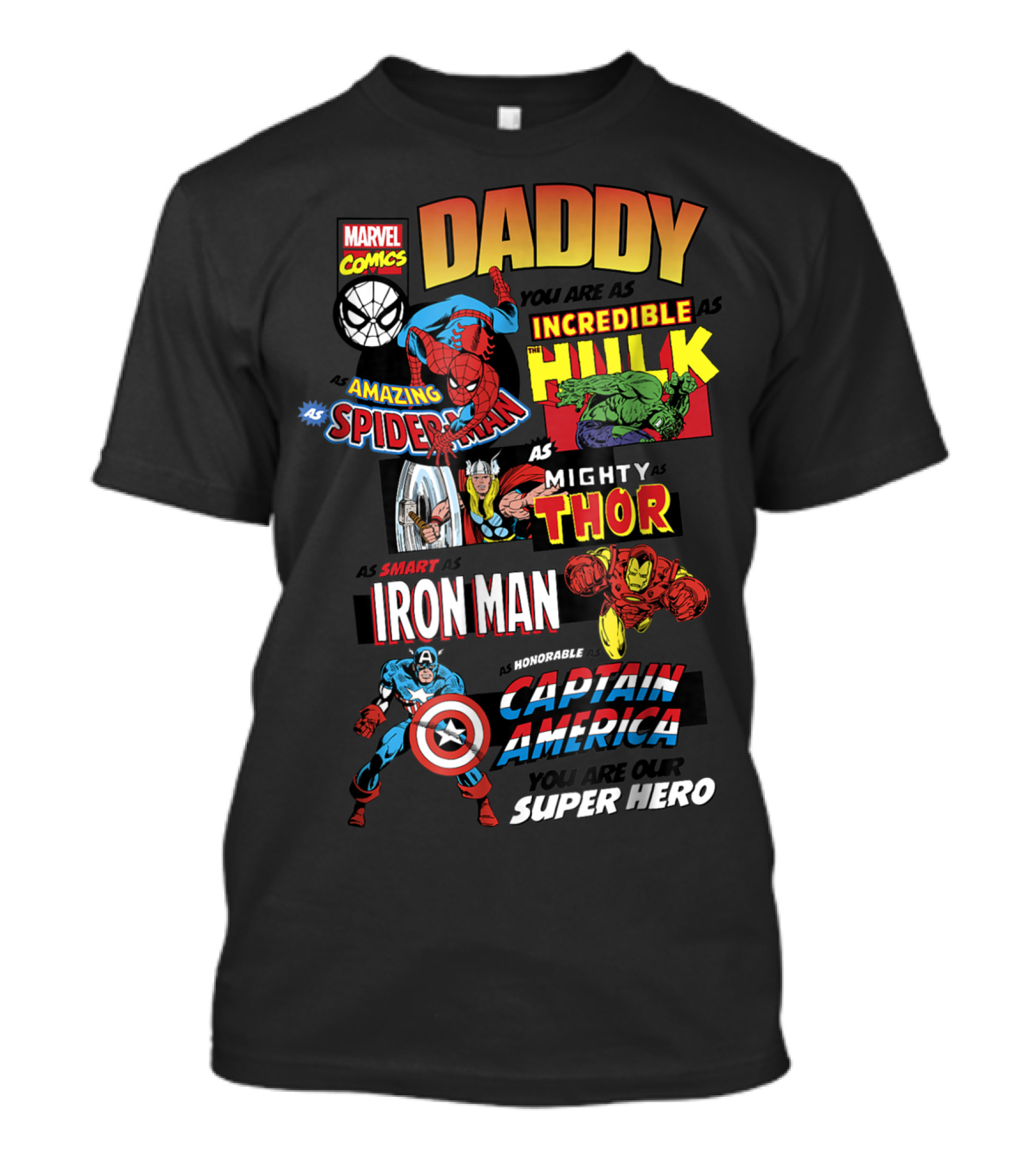 Marvel Comics Daddy You Are Our Super Hero Father's Day Avengers T-Shirt