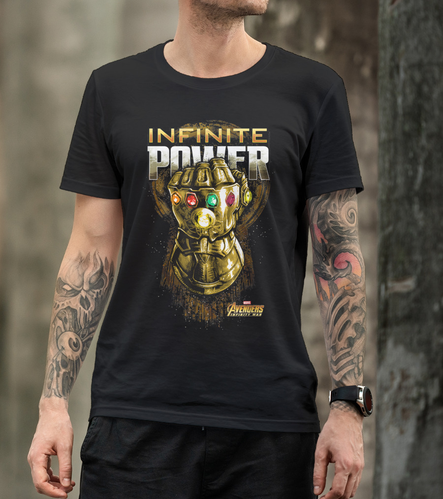 Infinite Power Gold Gauntlet Marvel Avengers Infinity War T-Shirt