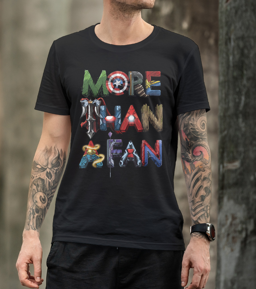 Marvel Avengers Iconic Heroes Word Art More Than A Fan T-Shirt