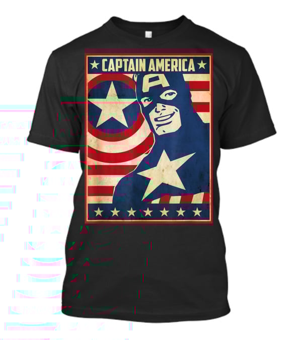 Captain America Avengers Patriotic Star Icon T-Shirt