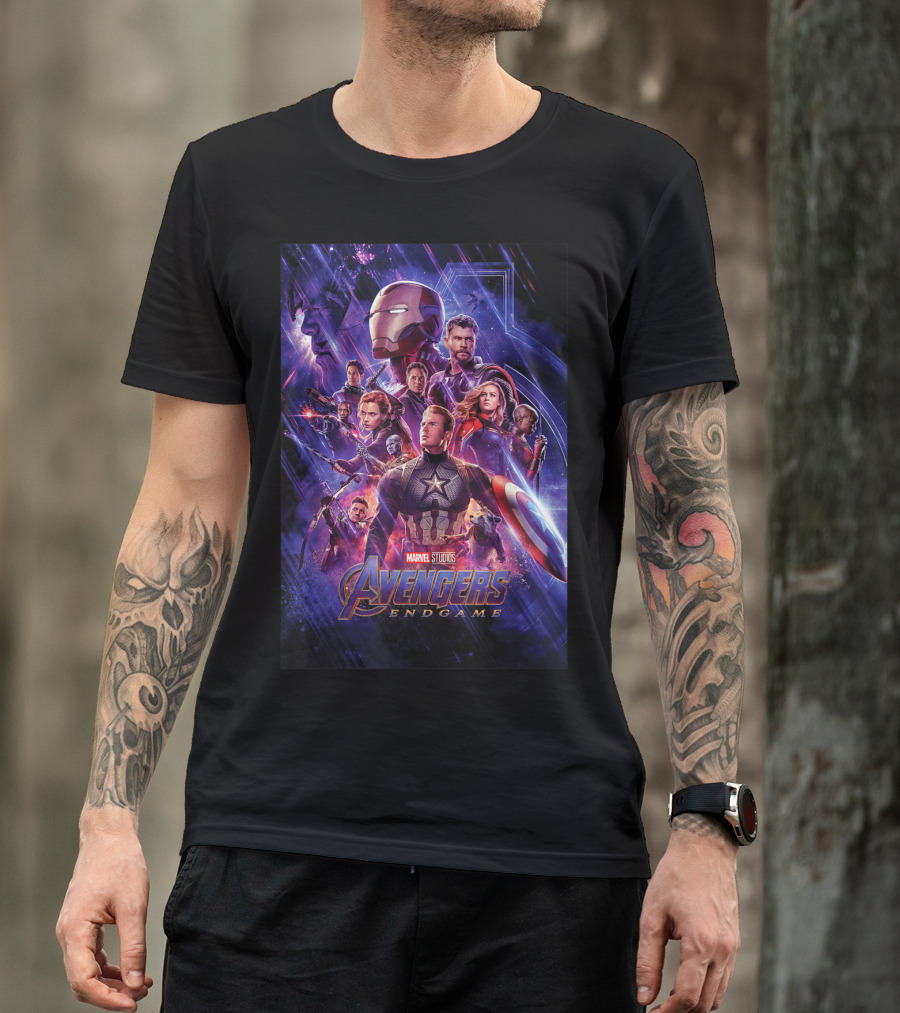 Marvel Studios Avengers Endgame Space Group Captain America Iron Man T-Shirt