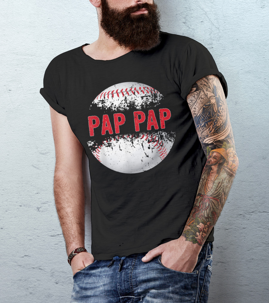 Pap Pap Baseball Softball Lover Father's Day T-Shirt