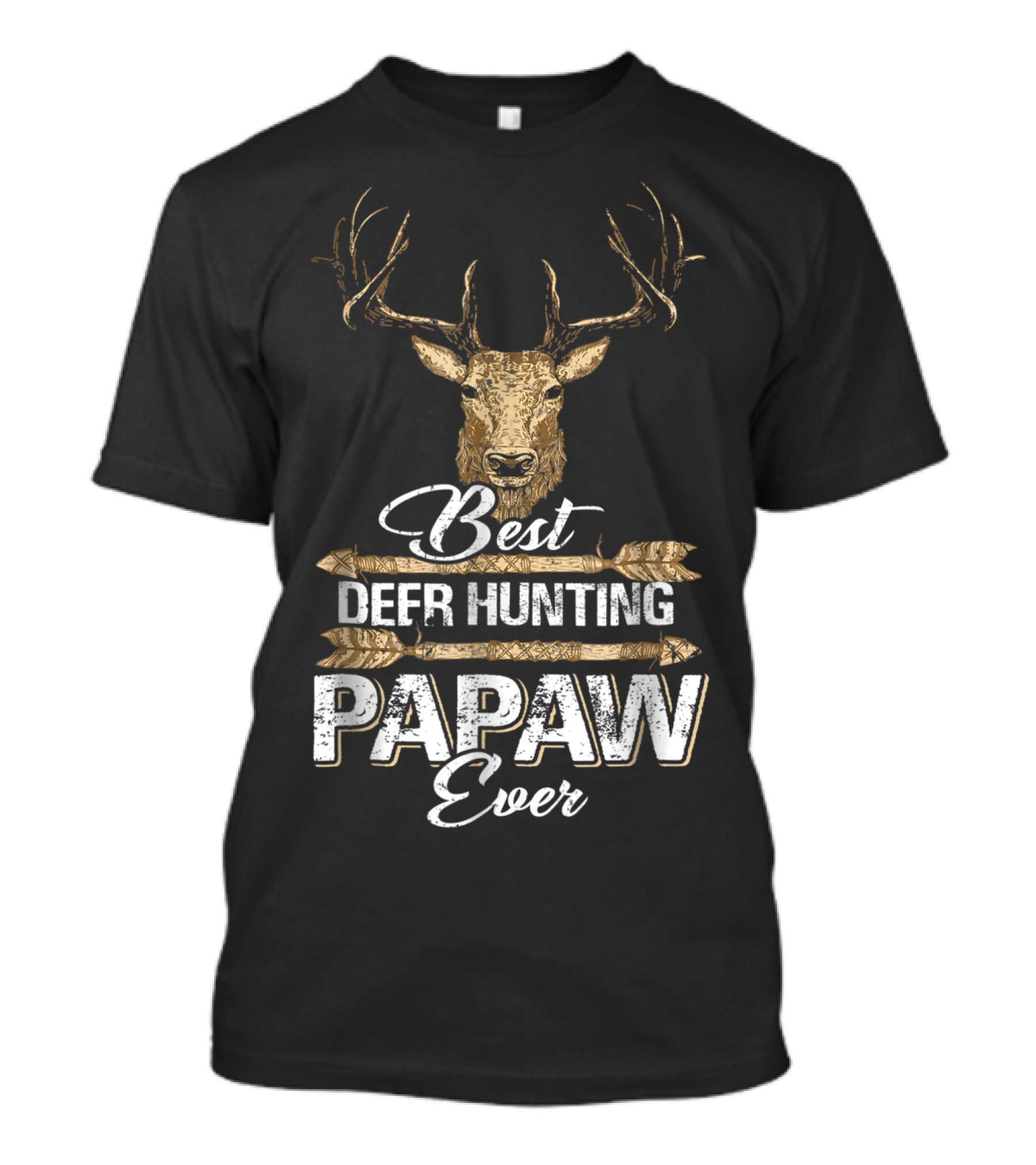 Best Deer Hunting Papaw Ever Father's Day Gift Idea Stag Head T-Shirt