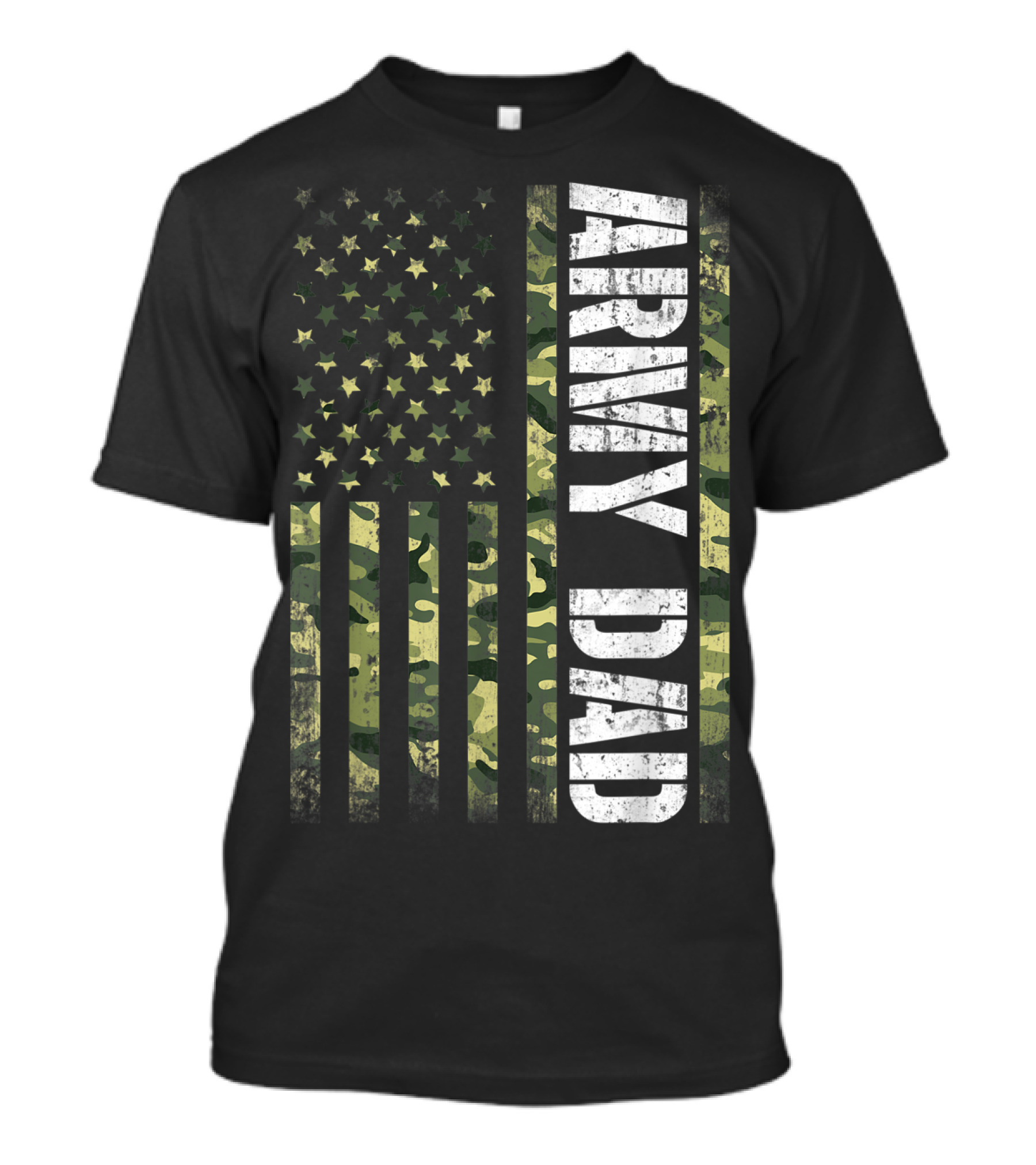 USA Camo Flag Army Dad T-Shirt