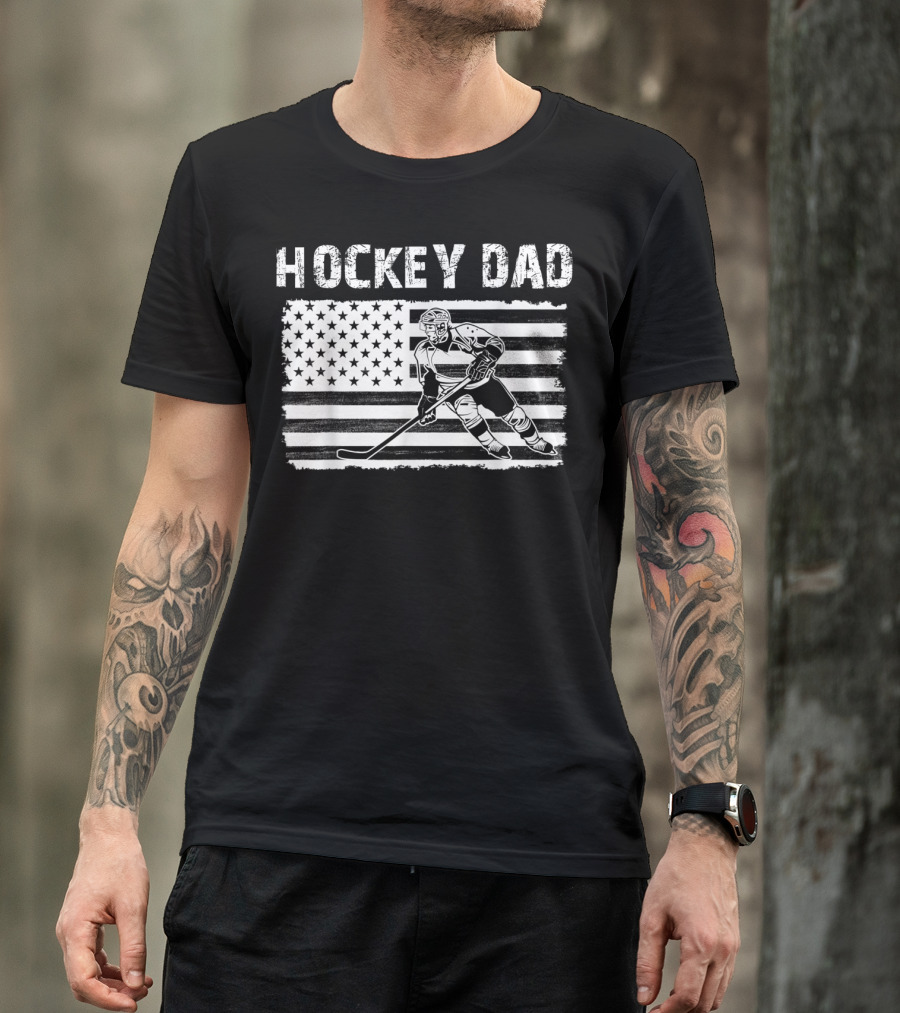 USA Hockey Dad Flag Skater T-Shirt
